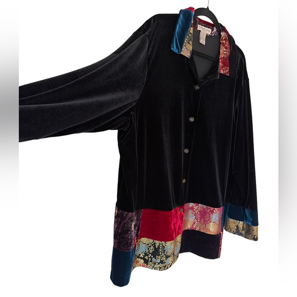 Velvet patchwork jacket - Picture 2 of 5